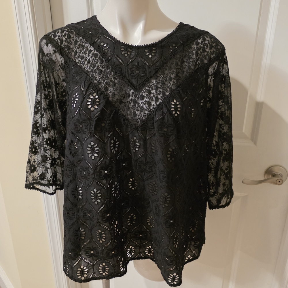 Fleur Wood Anthropologie Blouse Size Small